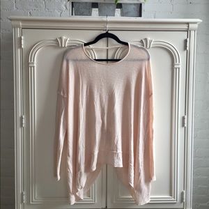 Free People Light Pink Drop-back Sweater